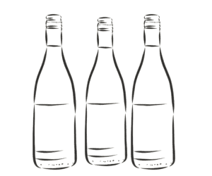 Line art production icon representing the artisanal winemaking process of Lenuzza Wines.